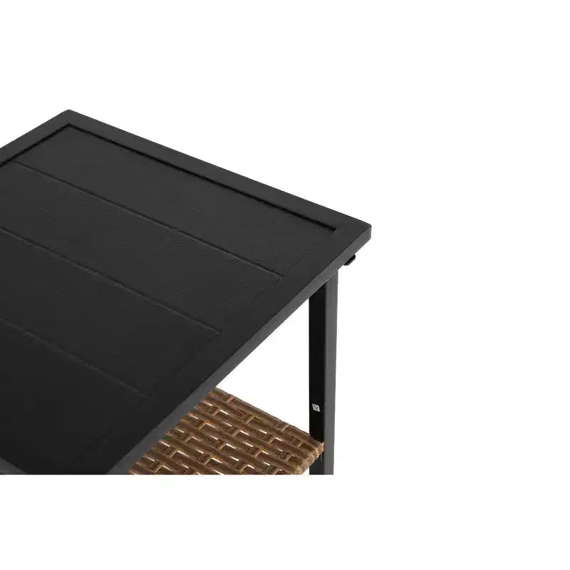 Ensemble Whisen de 3 pièces pour extérieur, avec 1 table et 2 fauteuils à bascule pivotants – marron et gris