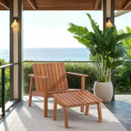 Ensemble de terrasse avec fauteuil et pouf Fallon – intérieur/extérieur – PAT7333 – naturel – Safavieh