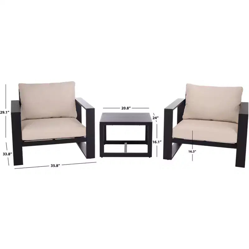 Ensemble de salon Fash 3 pièces pour terrasse – intérieur/extérieur – PAT7552 – Safavieh