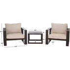 Ensemble de salon Fash 3 pièces pour terrasse – intérieur/extérieur – PAT7552 – Safavieh