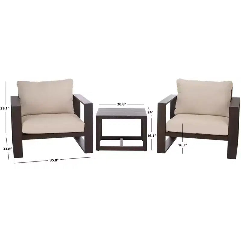Ensemble de salon Fash 3 pièces pour terrasse – intérieur/extérieur – PAT7552 – Safavieh