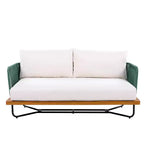 Set da esterno Christopher Knight Home Anil composto da 2 pezzi, con divano in legno di acacia e metallo e tavolino da caffè con doghe