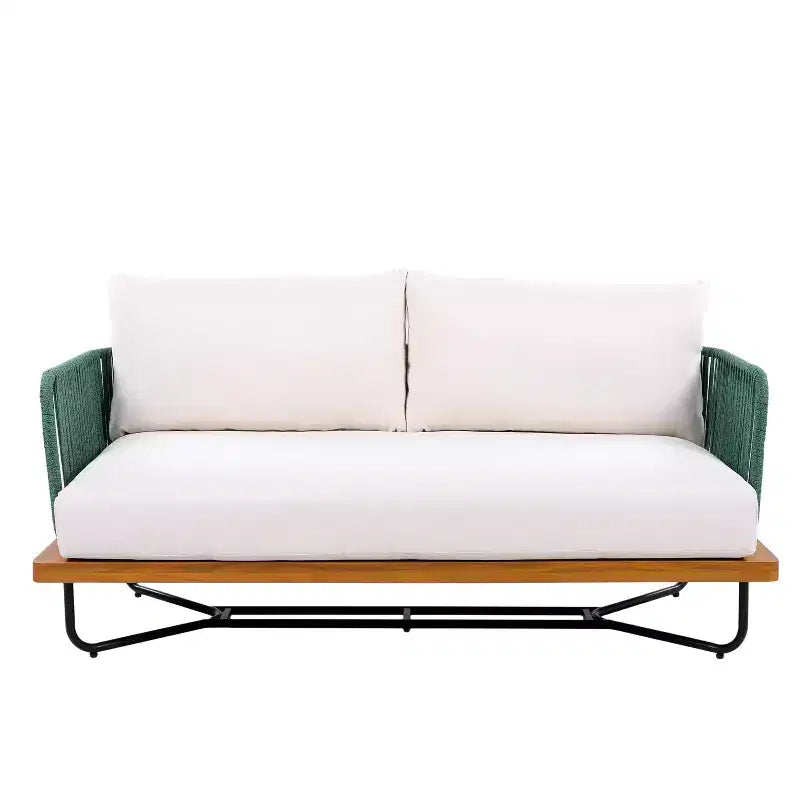 Set da esterno Christopher Knight Home Anil composto da 2 pezzi, con divano in legno di acacia e metallo e tavolino da caffè con doghe