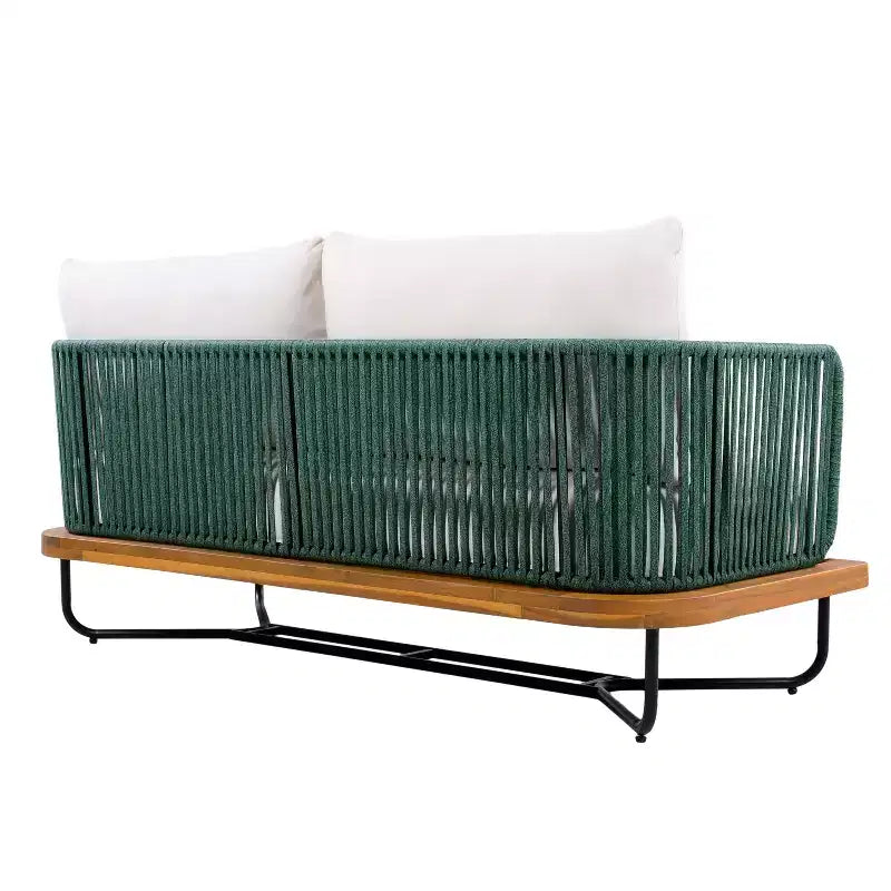 Set da esterno Christopher Knight Home Anil composto da 2 pezzi, con divano in legno di acacia e metallo e tavolino da caffè con doghe