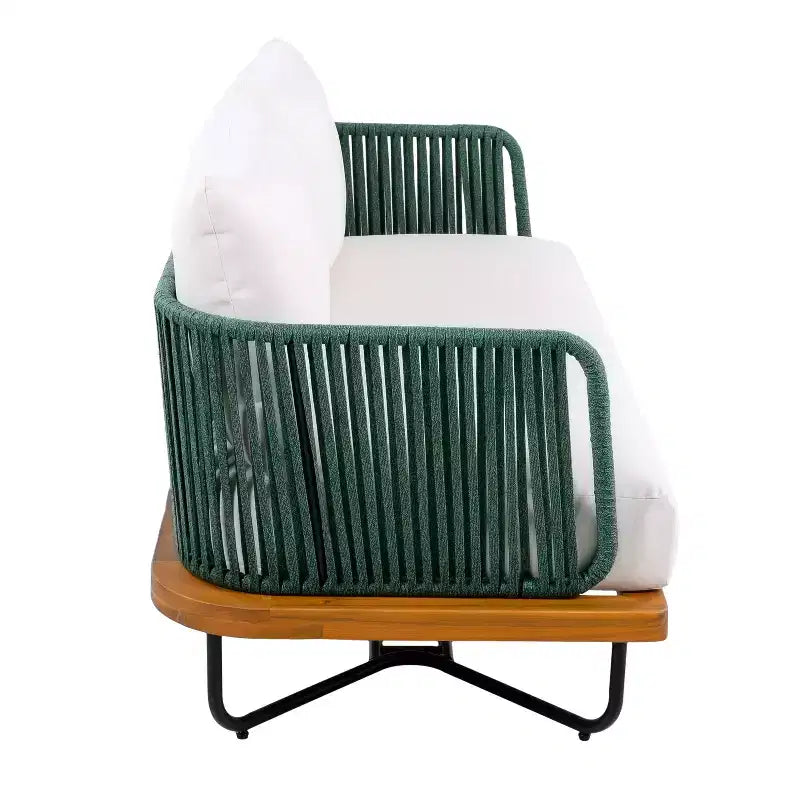 Set da esterno Christopher Knight Home Anil composto da 2 pezzi, con divano in legno di acacia e metallo e tavolino da caffè con doghe