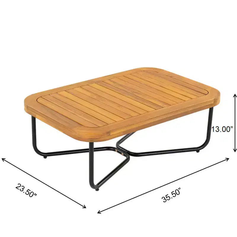 Set da esterno Christopher Knight Home Anil composto da 2 pezzi, con divano in legno di acacia e metallo e tavolino da caffè con doghe