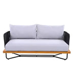 Set da esterno Christopher Knight Home Anil composto da 2 pezzi, con divano in legno di acacia e metallo e tavolino da caffè con doghe