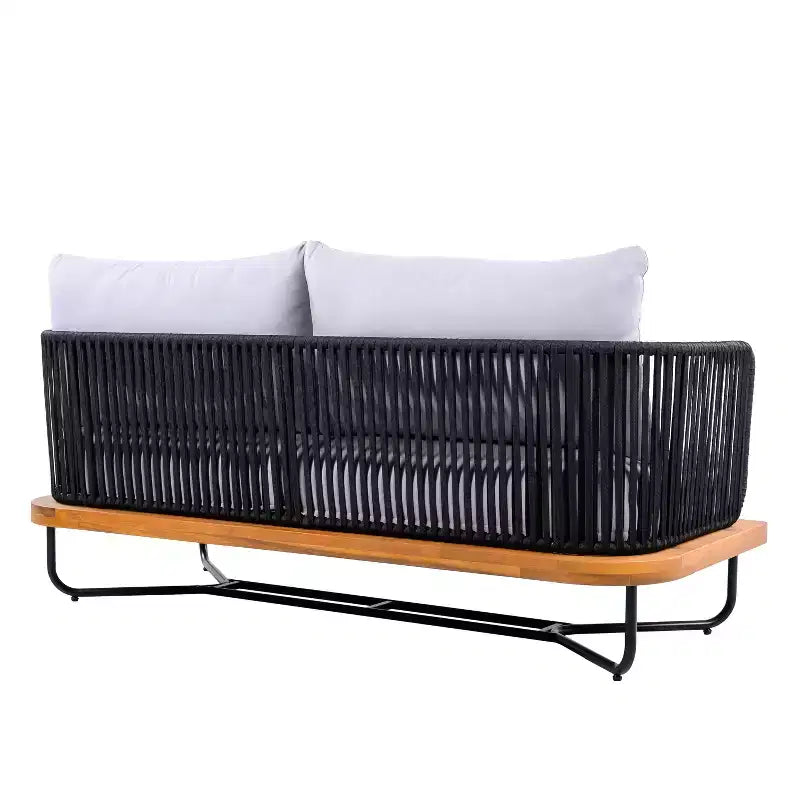 Set da esterno Christopher Knight Home Anil composto da 2 pezzi, con divano in legno di acacia e metallo e tavolino da caffè con doghe