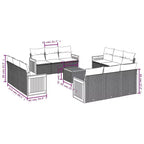 Ensemble de canapé de jardin modulable vidaXL avec coussins