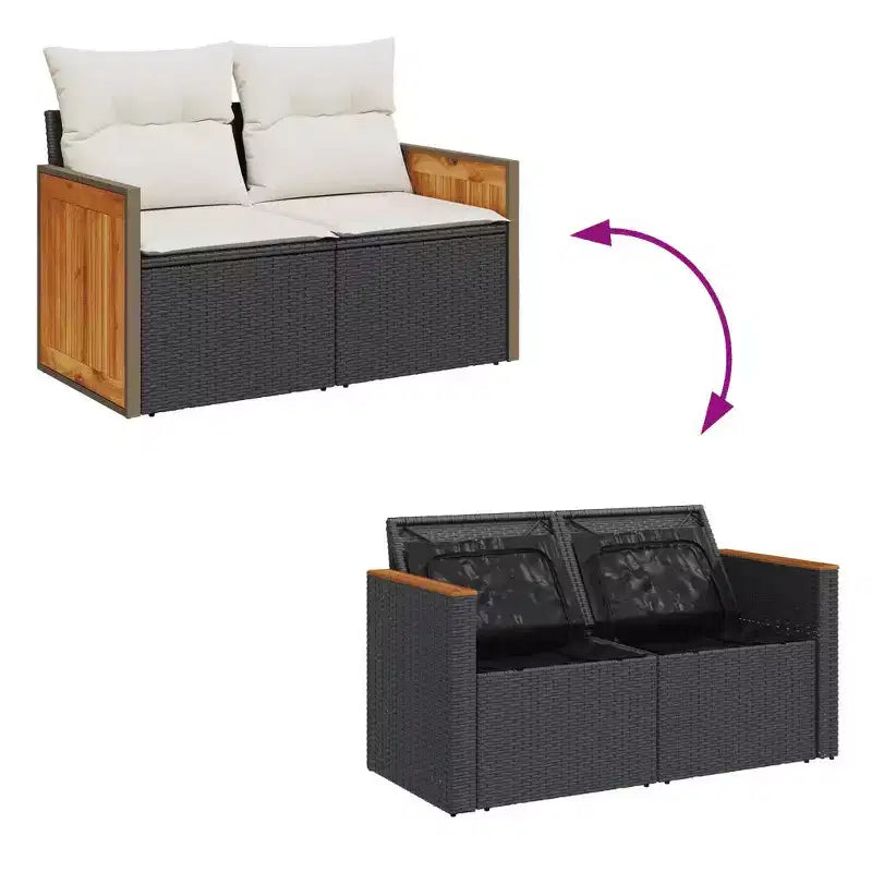 Ensemble de canapé de jardin modulable vidaXL avec coussins