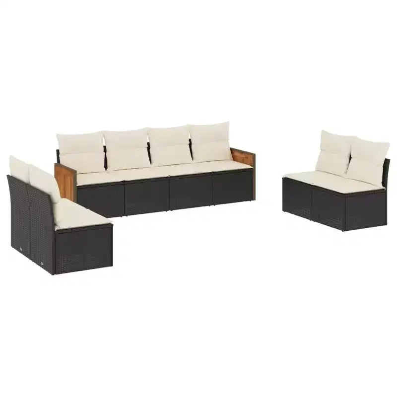 vidaXL Garden Sofa Set PE rattan Modular Adjustable Feet