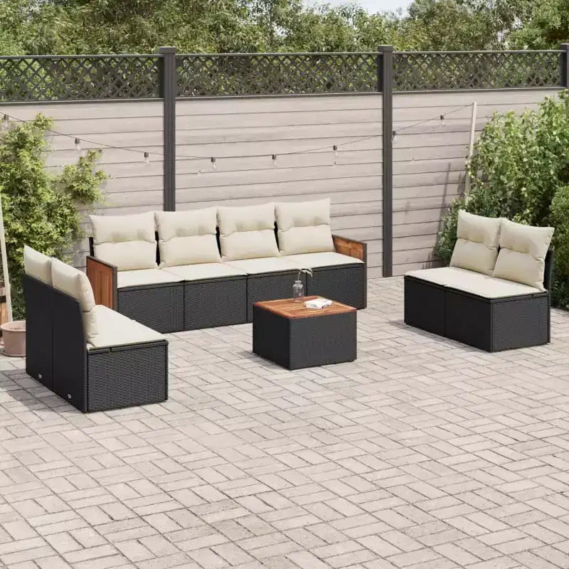 Set di divani da giardino vidaXL in rattan PE, modulare, con piedini regolabili