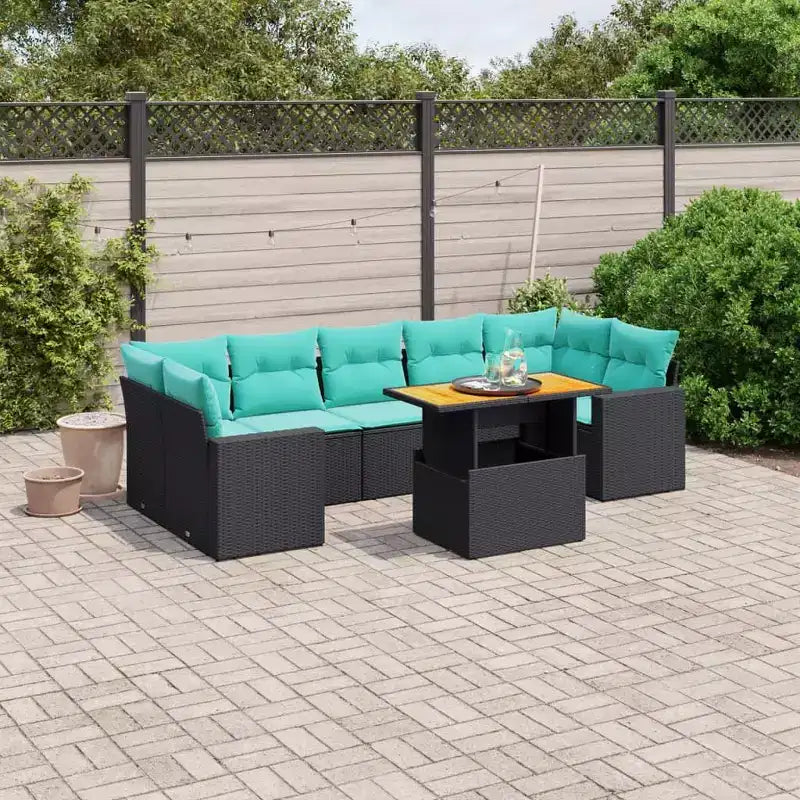 Set di divani da patio vidaXL con cuscini, polirattan
