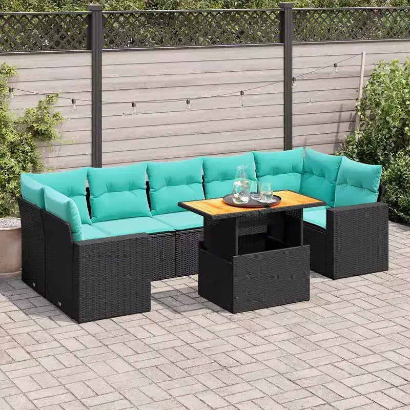Set di divani da patio vidaXL con cuscini, polirattan