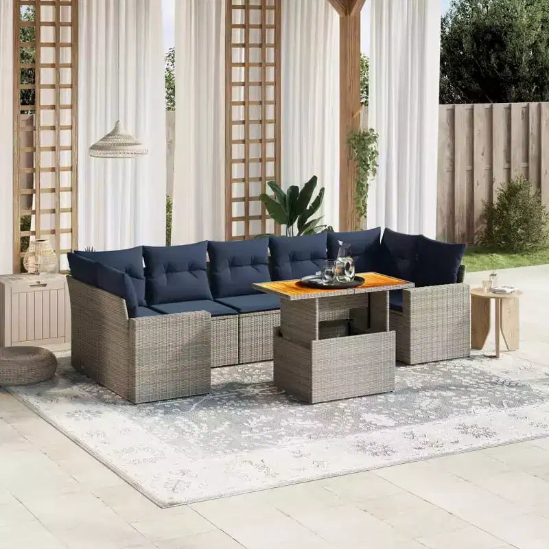 Set di divani da patio vidaXL con cuscini, polirattan