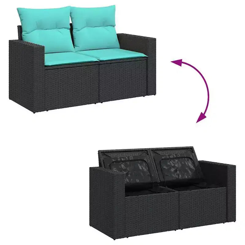 Set di divani da patio vidaXL con cuscini, polirattan