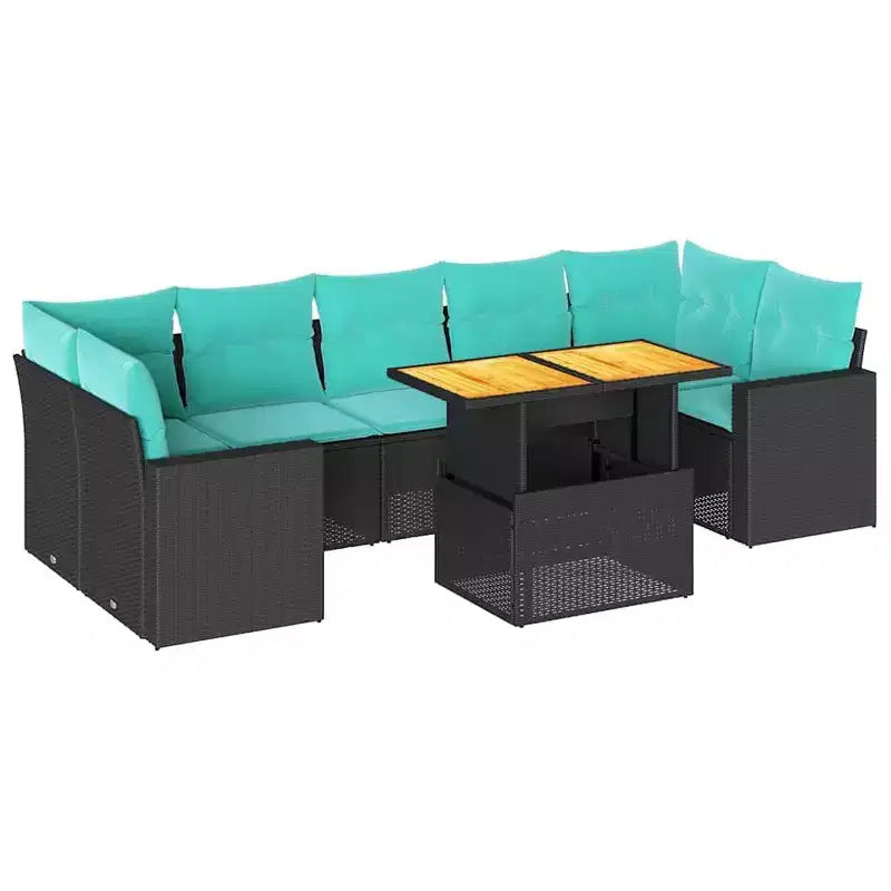 Set di divani da patio vidaXL con cuscini, polirattan