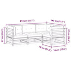 vidaXL Patio Sofa Set in Rustic Wood with Cushions