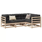 vidaXL Patio Sofa Set in Rustic Wood with Cushions