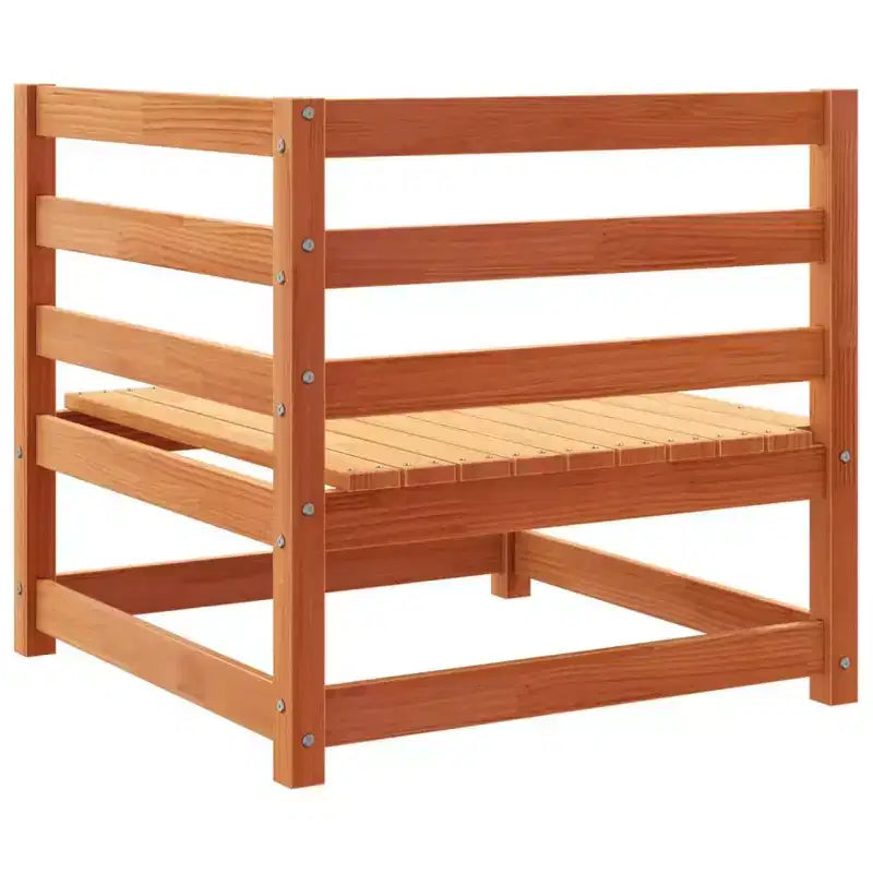vidaXL Patio Sofa Set in Rustic Wood with Cushions