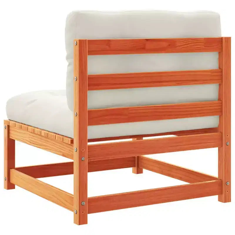 vidaXL Patio Sofa Set in Rustic Wood with Cushions