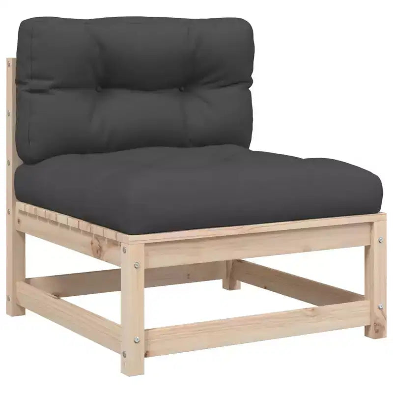 vidaXL Patio Sofa Set in Rustic Wood with Cushions