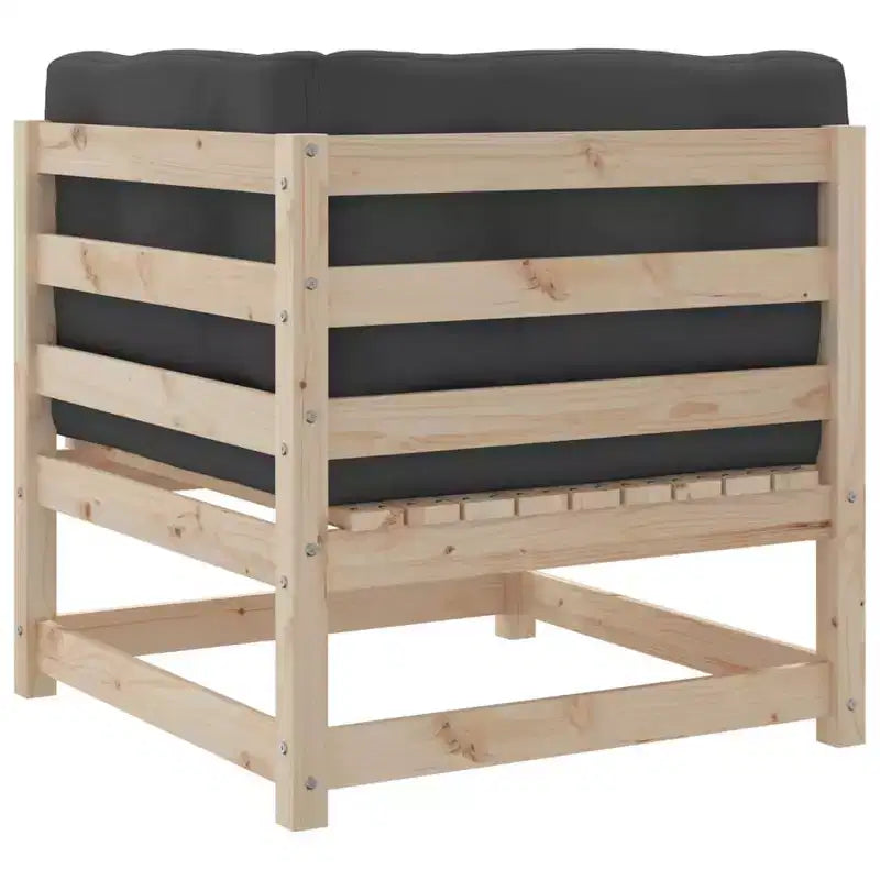 vidaXL Patio Sofa Set in Rustic Wood with Cushions