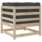 vidaXL Patio Sofa Set in Rustic Wood with Cushions