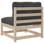 vidaXL Patio Sofa Set in Rustic Wood with Cushions