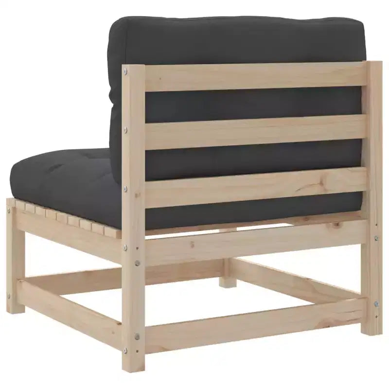 vidaXL Patio Sofa Set in Rustic Wood with Cushions