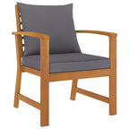 vidaXL Set da giardino con lounge, grigio, in legno massello di acacia, 100% poliestere Standard