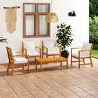 vidaXL Set da giardino con lounge, grigio, in legno massello di acacia, 100% poliestere Standard