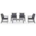 vidaXL Set da giardino con lounge, grigio, in legno massello di acacia, 100% poliestere Standard
