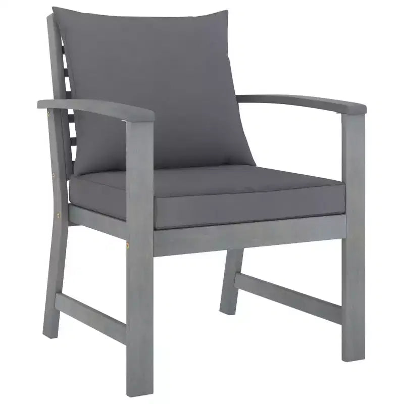 vidaXL Set da giardino con lounge, grigio, in legno massello di acacia, 100% poliestere Standard