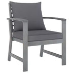 vidaXL Set da giardino con lounge, grigio, in legno massello di acacia, 100% poliestere Standard