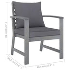 vidaXL Set da giardino con lounge, grigio, in legno massello di acacia, 100% poliestere Standard