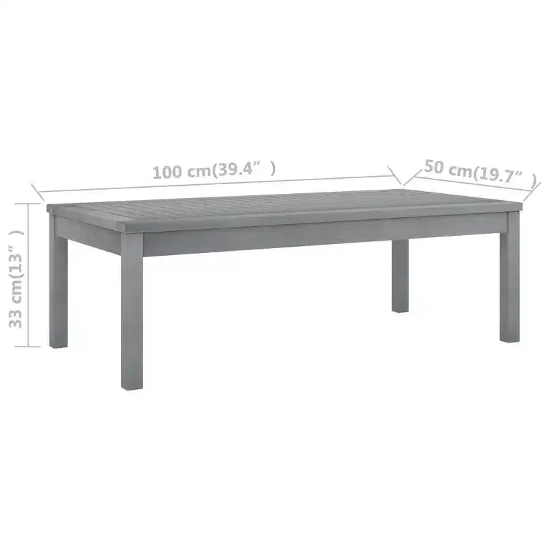 vidaXL Set da giardino con lounge, grigio, in legno massello di acacia, 100% poliestere Standard