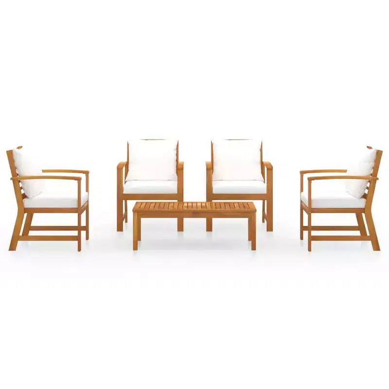 vidaXL Set da giardino con lounge, grigio, in legno massello di acacia, 100% poliestere Standard