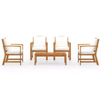 vidaXL Set da giardino con lounge, grigio, in legno massello di acacia, 100% poliestere Standard
