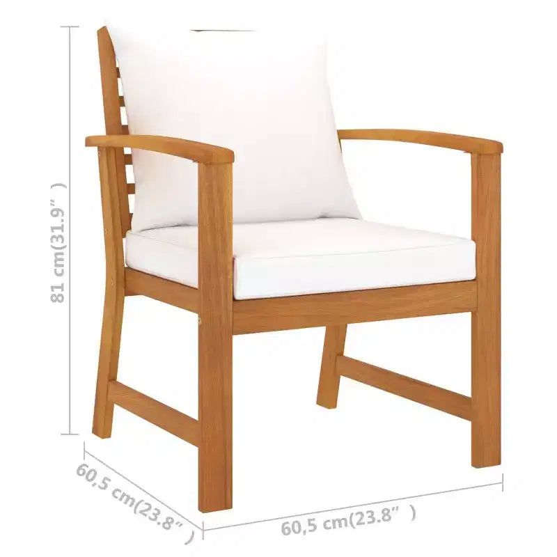 vidaXL Set da giardino con lounge, grigio, in legno massello di acacia, 100% poliestere Standard