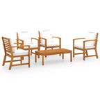 vidaXL Garden Lounge Set Grey Solid Acacia Wood, 100% Polyester Standard