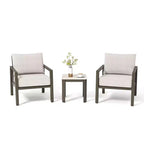 HAPPATIO Patio Conversation Set, 3-Piece Aluminum Oversized Patio Furniture Set with Rope Woven Backrest, Hand-brushed Frame for Yard, Porch, Balcony