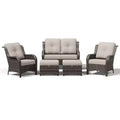 UPTIOT All-Weather Olefin Wicker Sofa Set with Multi-Functional Ottomans