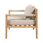 Juego de exterior Christopher Knight Home Justina de 3 piezas, con silla de cuerda de madera de acacia y mesa auxiliar con azulejos de cerámica