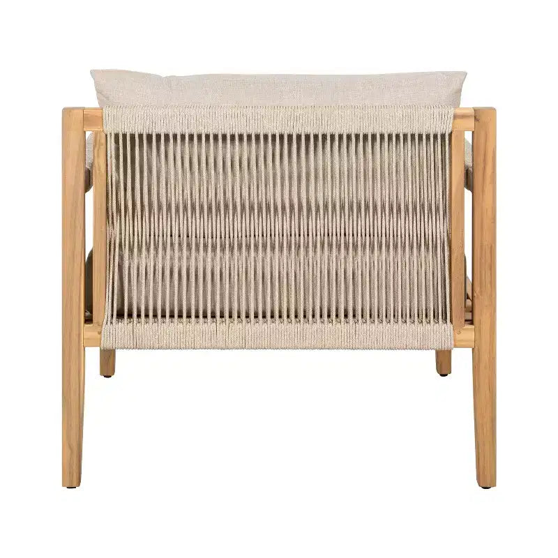Juego de exterior Christopher Knight Home Justina de 3 piezas, con silla de cuerda de madera de acacia y mesa auxiliar con azulejos de cerámica