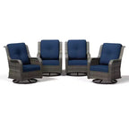 Conjunto de 4 sillas mecedoras giratorias para exterior UPTIOT