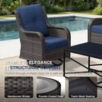 Conjunto de 4 sillas mecedoras giratorias para exterior UPTIOT