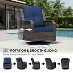 Conjunto de 4 sillas mecedoras giratorias para exterior UPTIOT