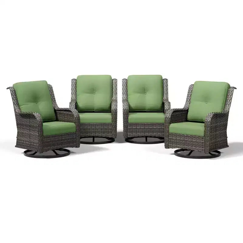 Conjunto de 4 sillas mecedoras giratorias para exterior UPTIOT