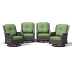 Conjunto de 4 sillas mecedoras giratorias para exterior UPTIOT